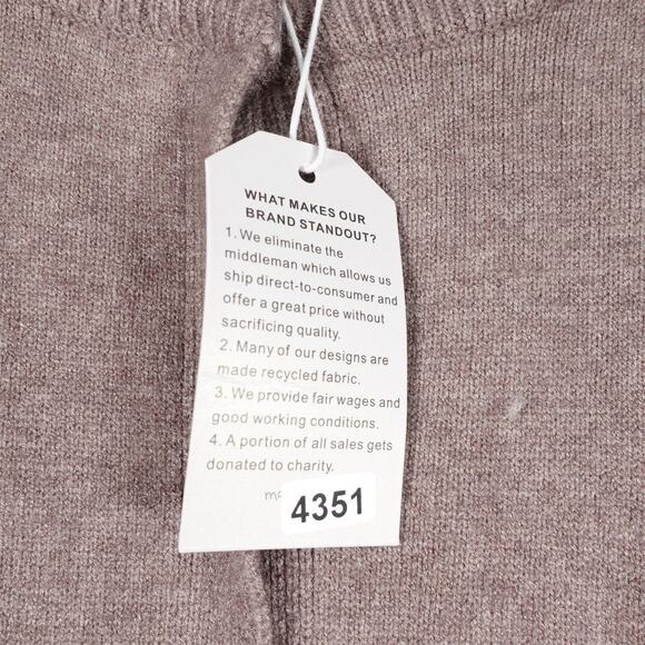 New Made with Love Women's Taupe Snap Front Cardigan Sweater Size Small - Picture 4 of 9